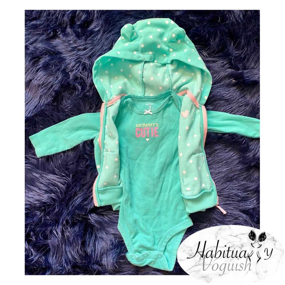 ❌SOLD❌ Carters Teal Mommy’s Cutie onesie with teal